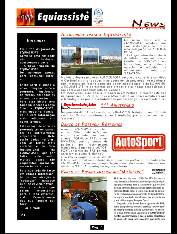 www.equiassiste.pt - Noticias institucionais da Equiassiste - Edicao - 01-pag01