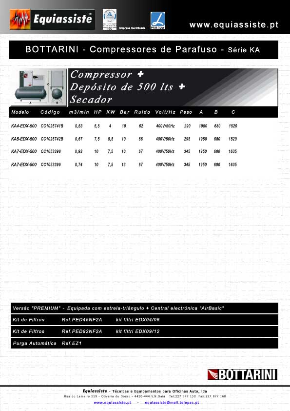 Compressores de Ar de Parafuso Série KA