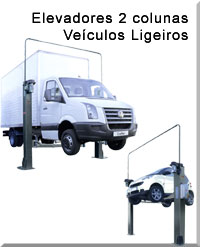 Elevadores de 2 duas colunas veiculos ligeiros automoveis e comerciais com base e sem base eletro mecânicos e hidráulicos