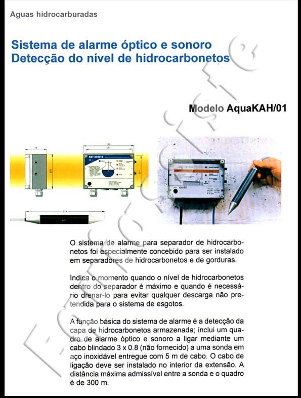 separadores de hidrocarbonetos alarme