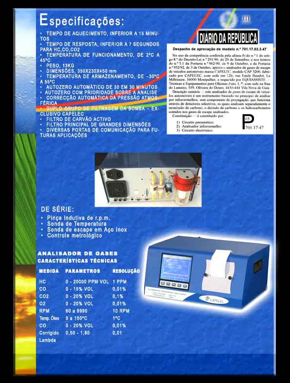 capelec analisadores de gases auto e opacimetro análise de gases automóvel e opacidade de fumos diesel ligeiros e pesados teste e diagnóstico