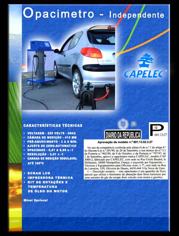 capelec analisadores de gases auto e opacimetro análise de gases automóvel e opacidade de fumos diesel ligeiros e pesados teste e diagnóstico