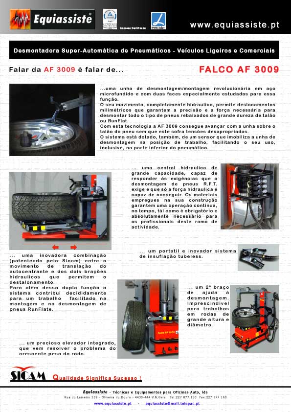 Sicam - Caraterísticas da super desmontadora montadora AF 3009