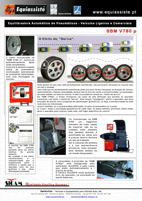 Sicam - Especificações da super equilibradora Sicam SBM V780 p