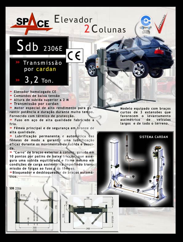 Elevadores de automóveis de 2 colunas