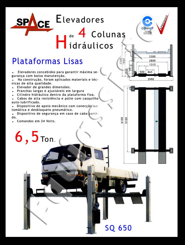 Elevadores para automóveis de 4 colunas ligeiros e pesados