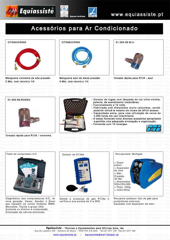 Acessorios para ar condicionado automovel ligeiros hibridos comerciais autocarros e pesados